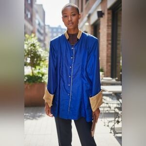 JoCephus Originals Annointed Pastoral Coat / Robe Ladies Blue Gold Pastor